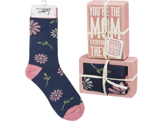 Primitives by You're The Mom Everyone Wishes They Had Box Sign And Socks Set