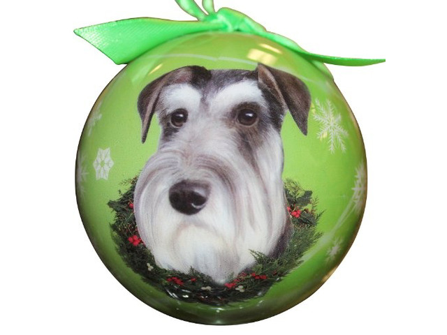 Schnauzer Christmas Ornament Shatter Proof Ball Easy To Personalize
