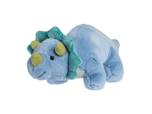 Mary Meyer Stuffed Animal Soft Toy, Little Fossil Dino, Blue Triceratops, 6'