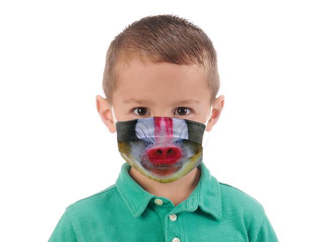 Wildlife Artists Fun Youth Animal Face Masks, Washable, Reusable - Mandrill