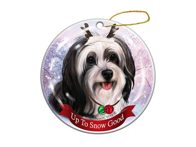 Holiday Pet Gifts Tibetan Spaniel Cream Dog Porcelain Christmas Ornament