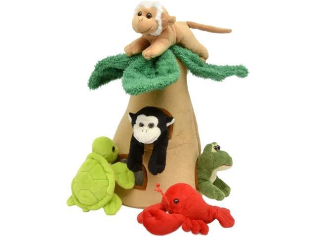 Unipak 12' Palm Coco House - Five Stuffed Animals in Play Palm Carrying House