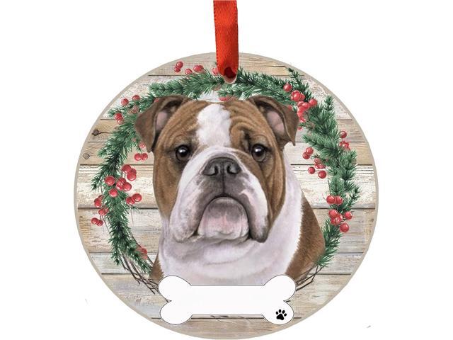 Bulldog Ornament - E & S Pets - DIY Personalizable, Ceramic Round Ornament