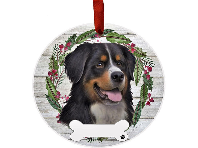 Bernese Mountain Ornament - E & S Pets, DIY Personalizable, Ceramic Round Ornament