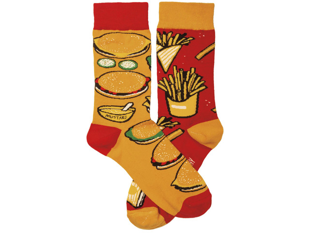 Primitives by Kathy Socks - Socks - Burgers & Fries, One Size Fits Most