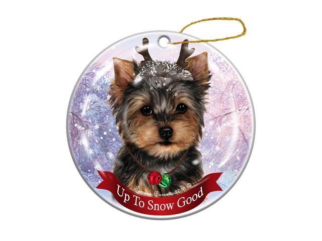 Holiday Pet Gifts Yorkshire Terrier Yorkie Porcelain Christmas Ornament