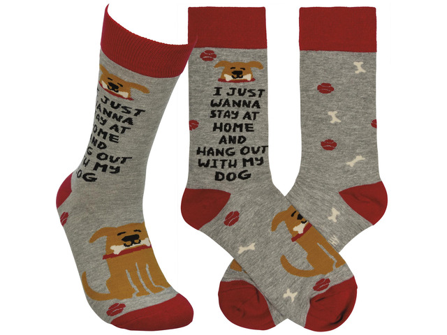 Primitives by Kathy Socks - Socks - I Just Wanna Stay Home and Hang With My Dog