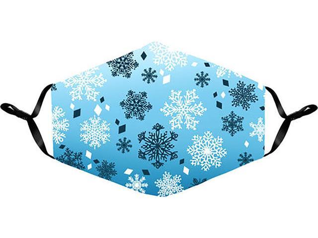 Spoontiques Fun Holiday Face Mask, Washable, Adjustable Ear Straps - Snowflakes