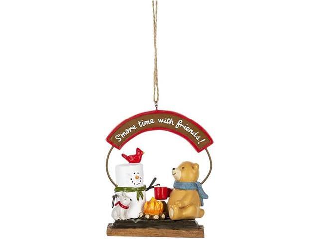 Ganz S'mores with Forest Friends Ornament, Bear, Bunny, 4' High