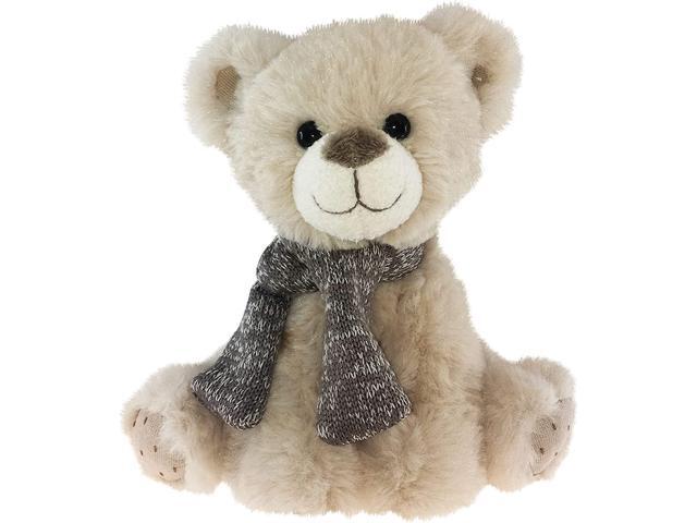 Enesco Kalidou Holiday Tan Teddy Bear with Gray Scarf Plush Stuffed Animal, 16'