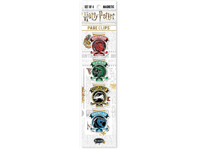 Re-marks Harry Potter New House Crests Magnetic Page Clips, Set of 4
