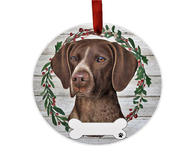 German Shorthaired - E & S Pets - DIY Personalizable, Ceramic Round Ornament