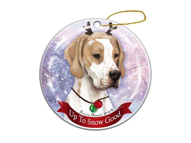 Holiday Pet Gifts English Pointer Lemon/White Dog Porcelain Christmas Ornament
