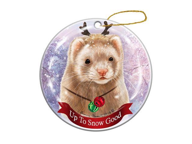 Holiday Pet Gifts Ferret Cinnamon Porcelain Christmas Ornament