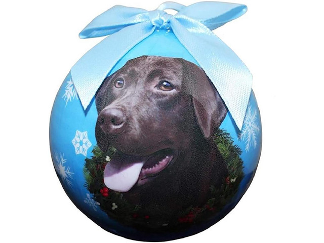 Chocolate Lab Christmas Ornament Shatter Proof Ball Easy To Personalize