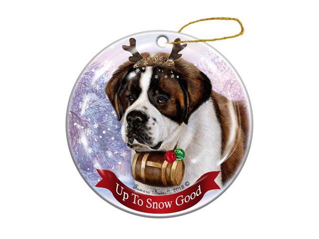 Holiday Pet Gifts Liver and White Springer Spaniel Dog Reindeer Porcelain Christmas Ornament
