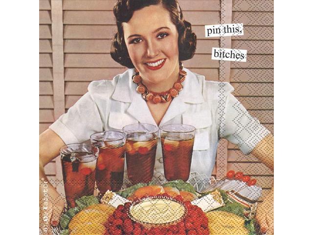 Boston International C024000 Anne Taintor Beverage Paper Napkins 5 x 5' Pin This