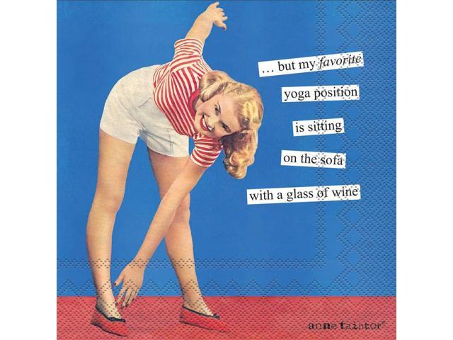 Boston International C023700 Anne Taintor Beverage Paper Napkins 5 x 5' Yoga