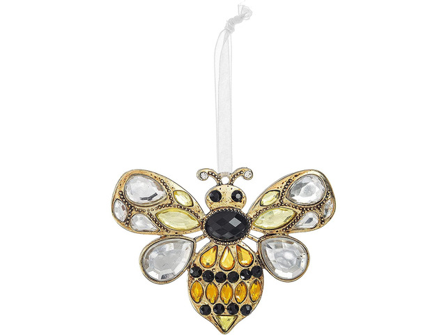 Ganz Sweet Bee Sunshine Yellow 3 x 2 Acrylic & Zinc Decorative Hanging Ornament