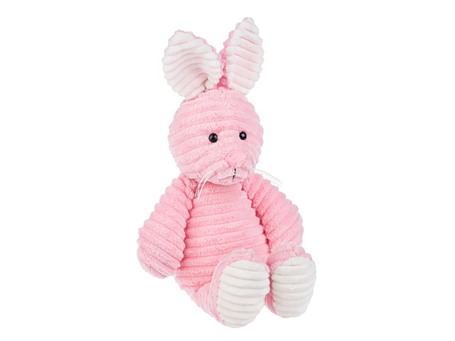 Ganz Ribbles Pink Bunny Corduroy Plush Stuffed Animal Toy, 12'