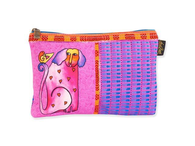 Laurel Burch Classic Dogs Cosmetic Bag (pink/purple stripes C), Lover Dog