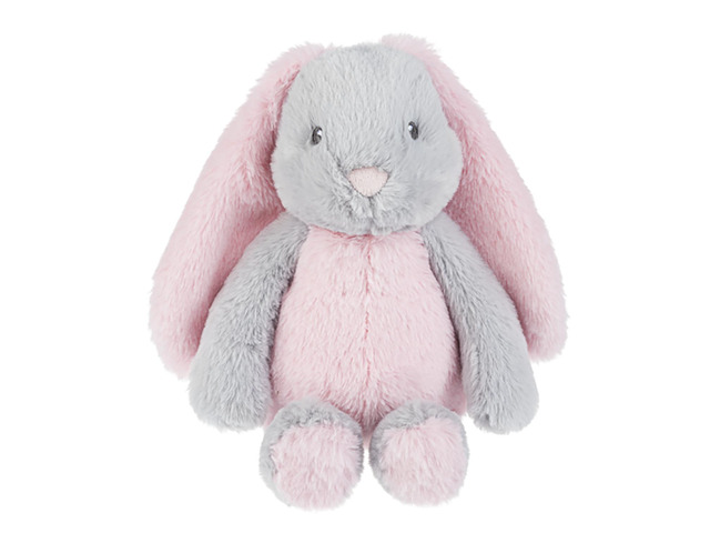 Baby Ganz Downy Pink/Grey Bunny Plush Stuffed Animal, 11'