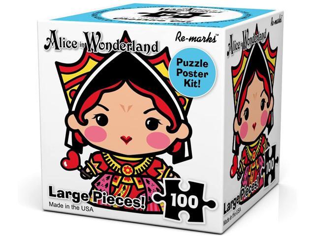 Re-marks Alice in Wonderland 100 Large Piece Puzzle Cube - Queen of Hearts
