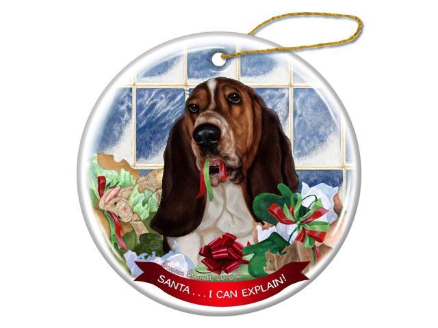 Basset Hound Tricolor Dog Porcelain Hanging Ornament Pet Gift