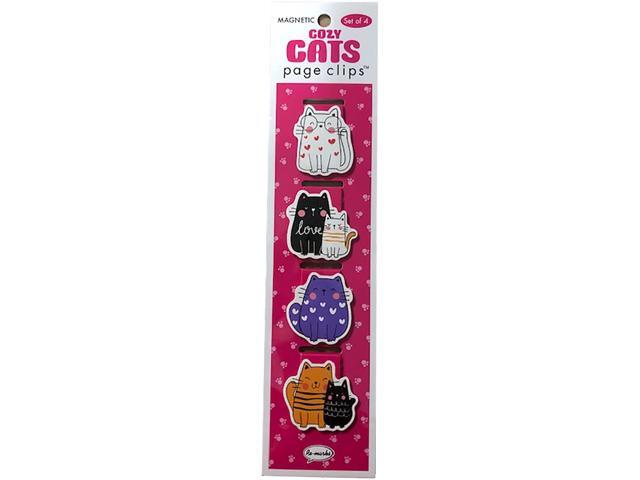 Re-marks Cozy Cats with Hearts Magnetic Page Clips, Set of 4