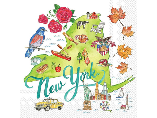 Boston International IHR Cocktail Beverage Paper Napkins 5 x 5 New York State