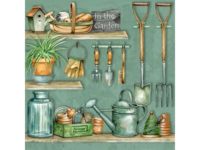 Boston International 5 x 5 in. Paper Cocktail Napkin in The Garden - Pack of 20