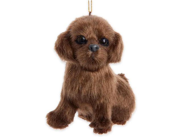 Kurt Adler F2242CLB Furry Chocolate Lab Dog 3.5' Hanging Christmas Ornament