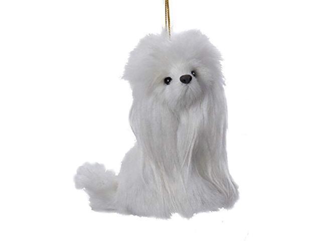 Kurt Adler Plush Poodle Ornament, 3.5-inch Height, Plastic