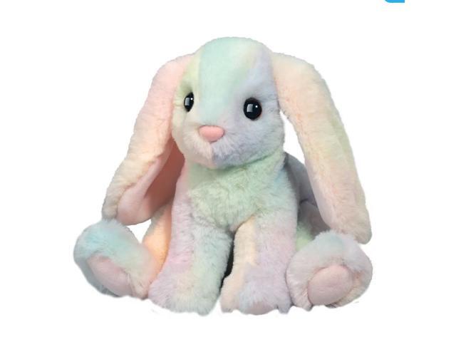 Douglas Toys Mini Sweetie Soft Rainbow Bunny Stuffed Animal Toy, 6' sitting