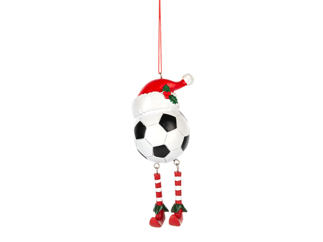 Midwest/CBK Sport Ball Ornament with Santa Hat and Elf Shoes, 5' - Soccer