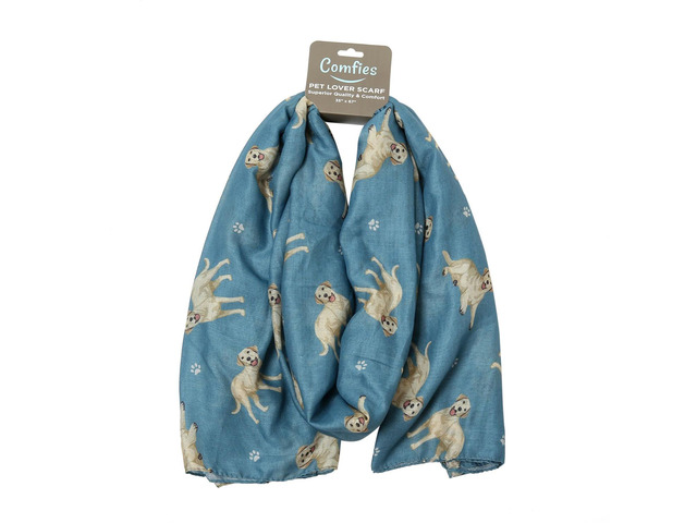 Yellow Labrador Retriever Dog Lover Scarf - Year-round scarf, Lightweight, 67'