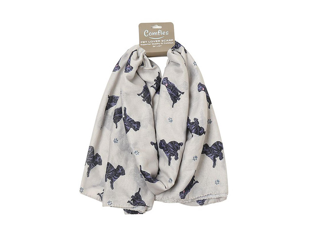 Black Labrador Retriever Dog Lover Scarf - Year-round scarf, Lightweight, 67'