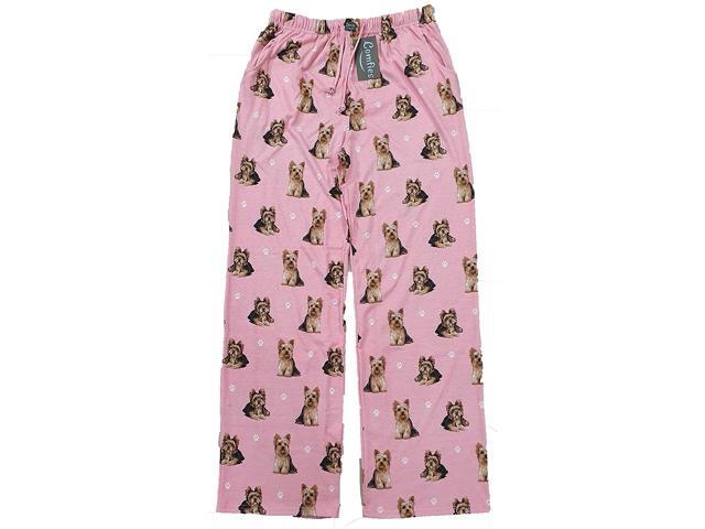 Yorkie Unisex Lightweight Cotton Blend Pajama Bottoms- X-Large