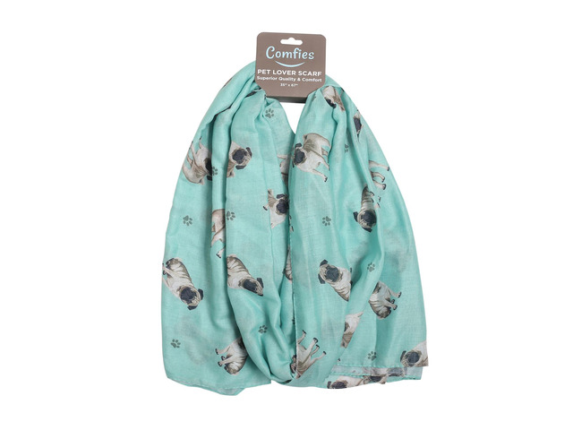 Pug Dog Pet Lover Scarf - All-year-round scarf- Lightweight material, 67'