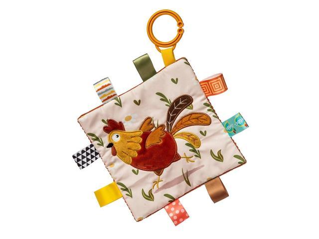 Taggies Crinkle Me Toy with Paper & Squeaker with Sensory Tags, 6 x 6', Rooster