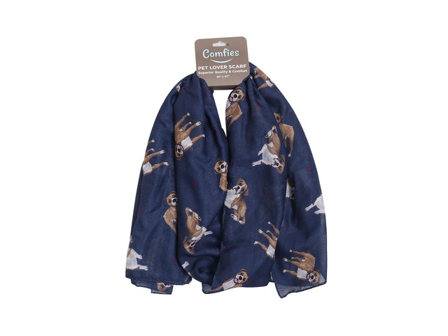 Boxer Dog Lover Scarf - Year-round scarf, Lightweight material, 67'