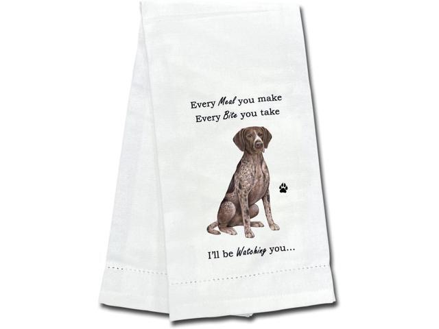 E & S Pets 711-54 Weimaraner Dog Kitchen Towel, Off-white