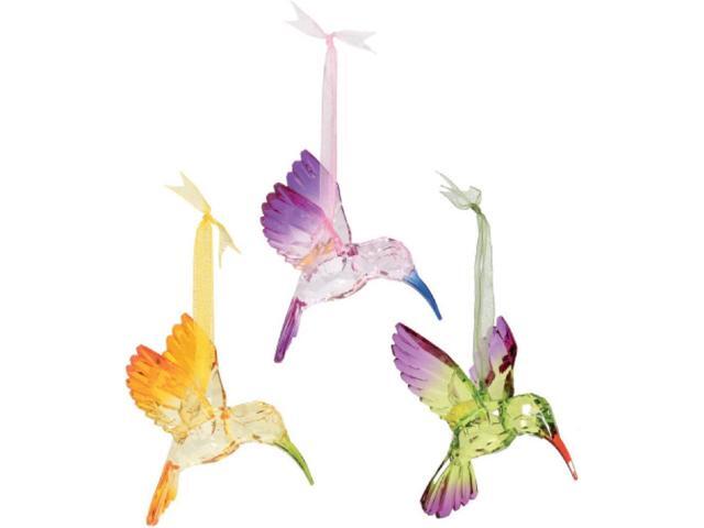 Department 56 Acrylic Hummingbird Ornaments - Set of 3 Different Colors
