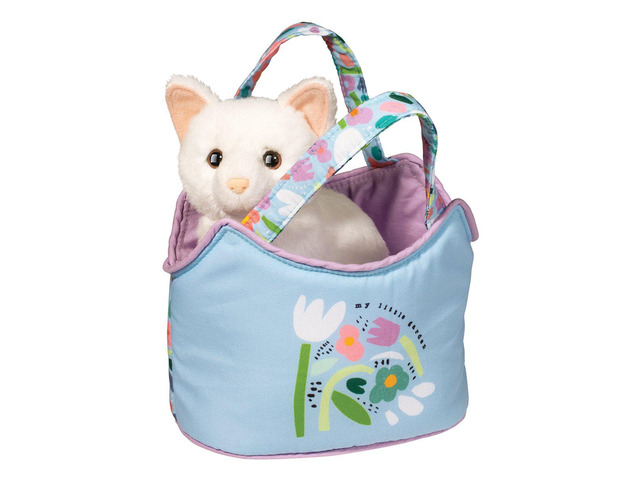 Douglas My Little Garden Sassy Sak Tote w White Cat Plush Stuffed Animal Toy, 7'
