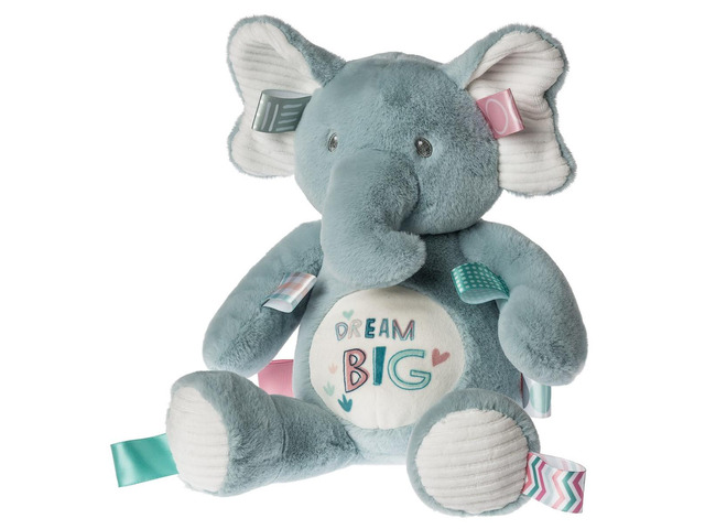 Taggies Stuffed Animal Soft Toy with Sensory Tags, 13-Inches, Dream Big Elephant