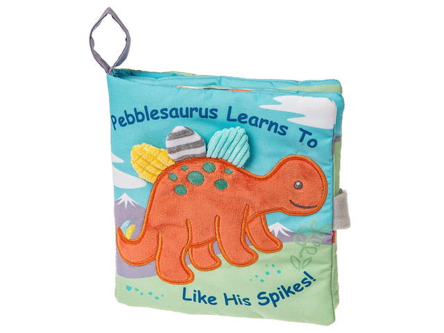 Mary Meyer Soft Cloth Book with Crinkle & Squeaker, 6-Inches, Pebblesaurus Dino