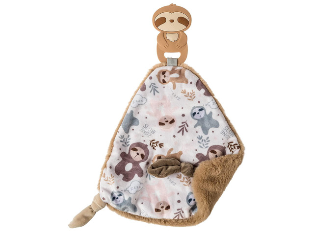 Mary Meyer Chewy Crew Soothing Baby Teether Lovey, 10-Inches, Sloth