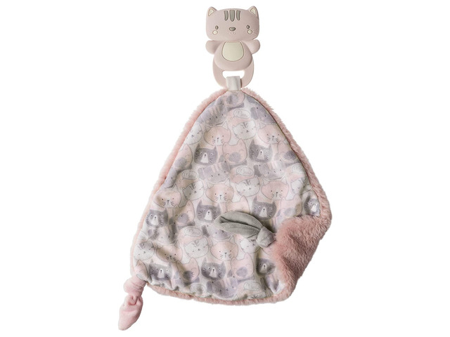 Mary Meyer Chewy Crew Soothing Baby Teether Lovey, 10-Inches, Kitty
