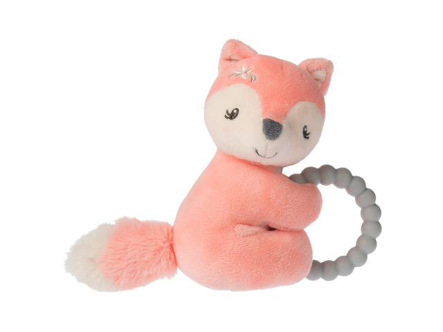 Mary Meyer Soft Baby Rattle with Soothing Teether Ring, 6', Sweet-n-Sassy Fox