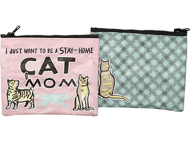 Primitives by Kathy Women's Zipper Wallet Coin Purse Stay Home Cat Mom